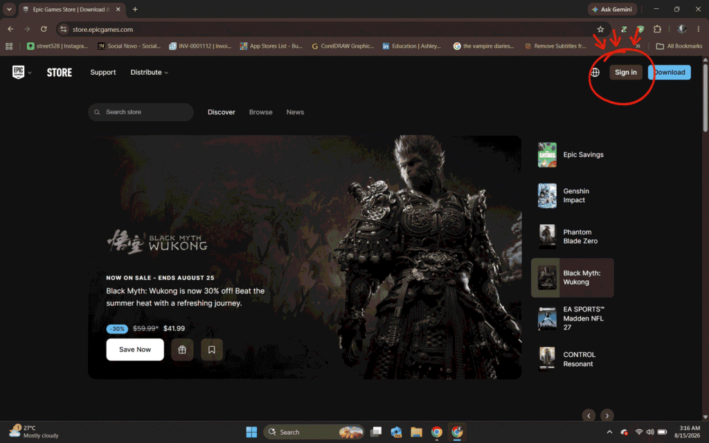  Sign In button in the top right corner